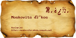 Moskovits Ákos névjegykártya