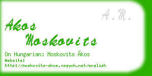 akos moskovits business card